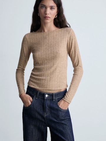 MANGO Pullover 'POINTE' in Braun: Vorderseite