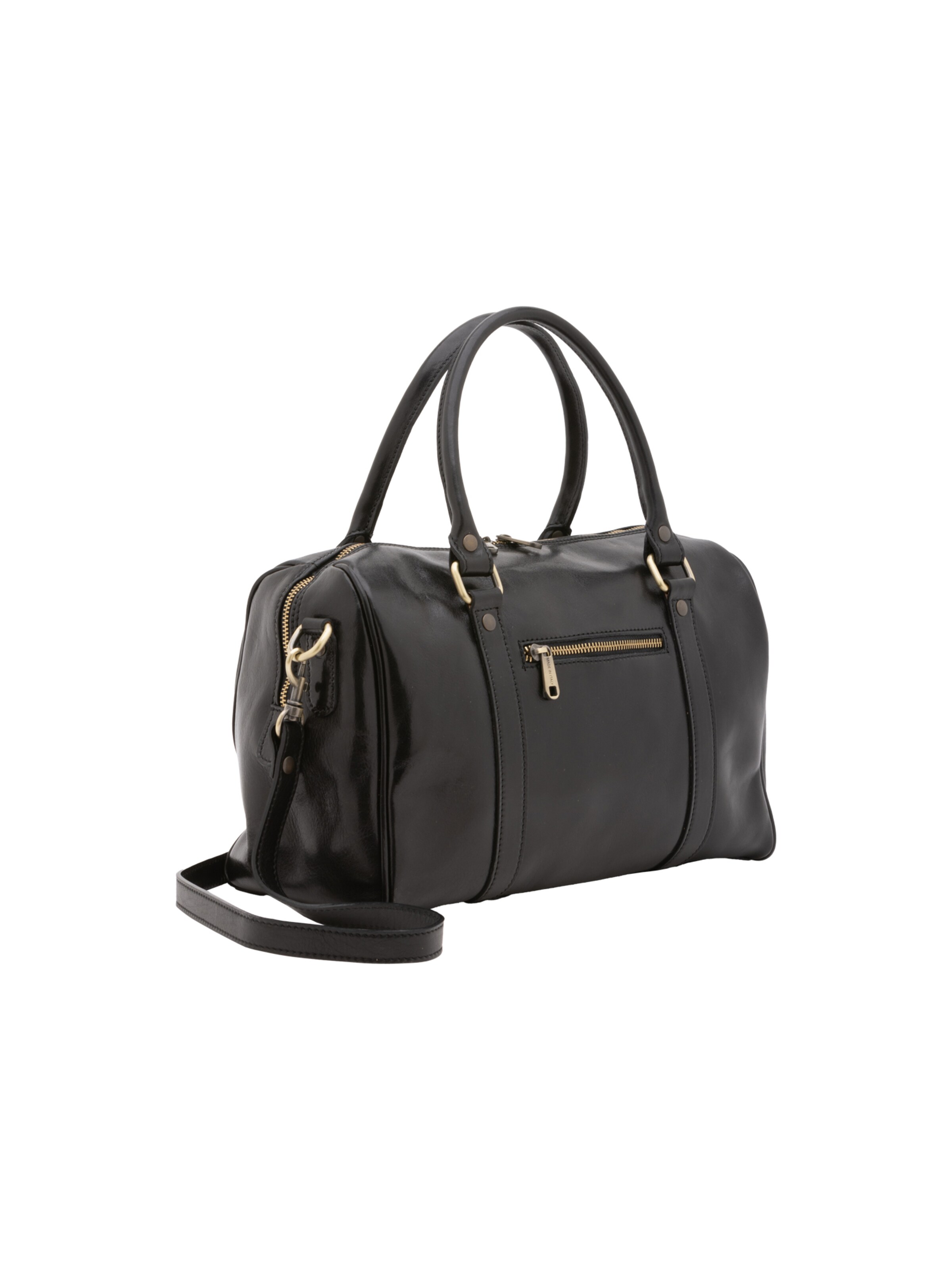 Borsa da viaggio 'Borsa a Bauletto Donna Pelle Vacchetta - Tracolla Rimovibile' di I Fratelli in nero