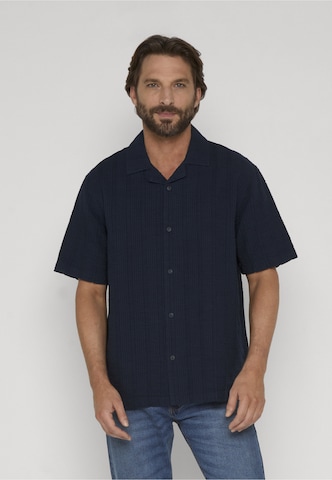 INDICODE JEANS - Ajuste regular Camisa 'Waves' en azul: frente