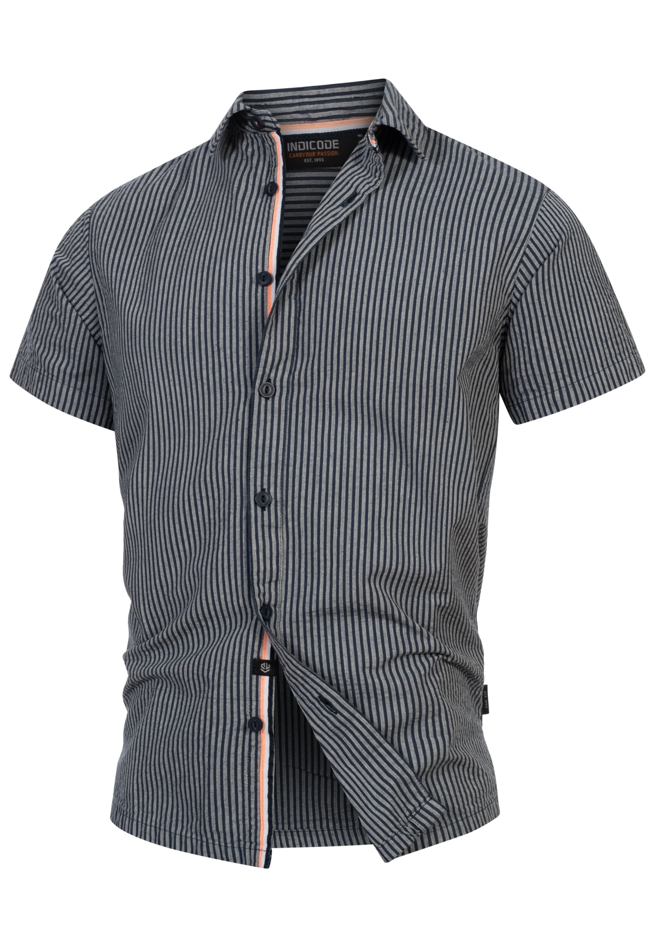 INDICODE JEANS Regular fit Button Up Shirt 'Maribo' in Blue: front