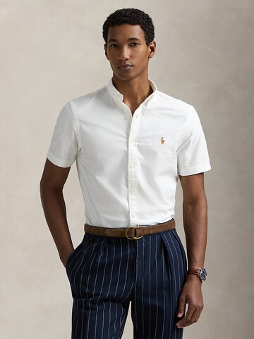 Polo Ralph Lauren Slim fit Πουκάμισο σε λευκό: μπροστά