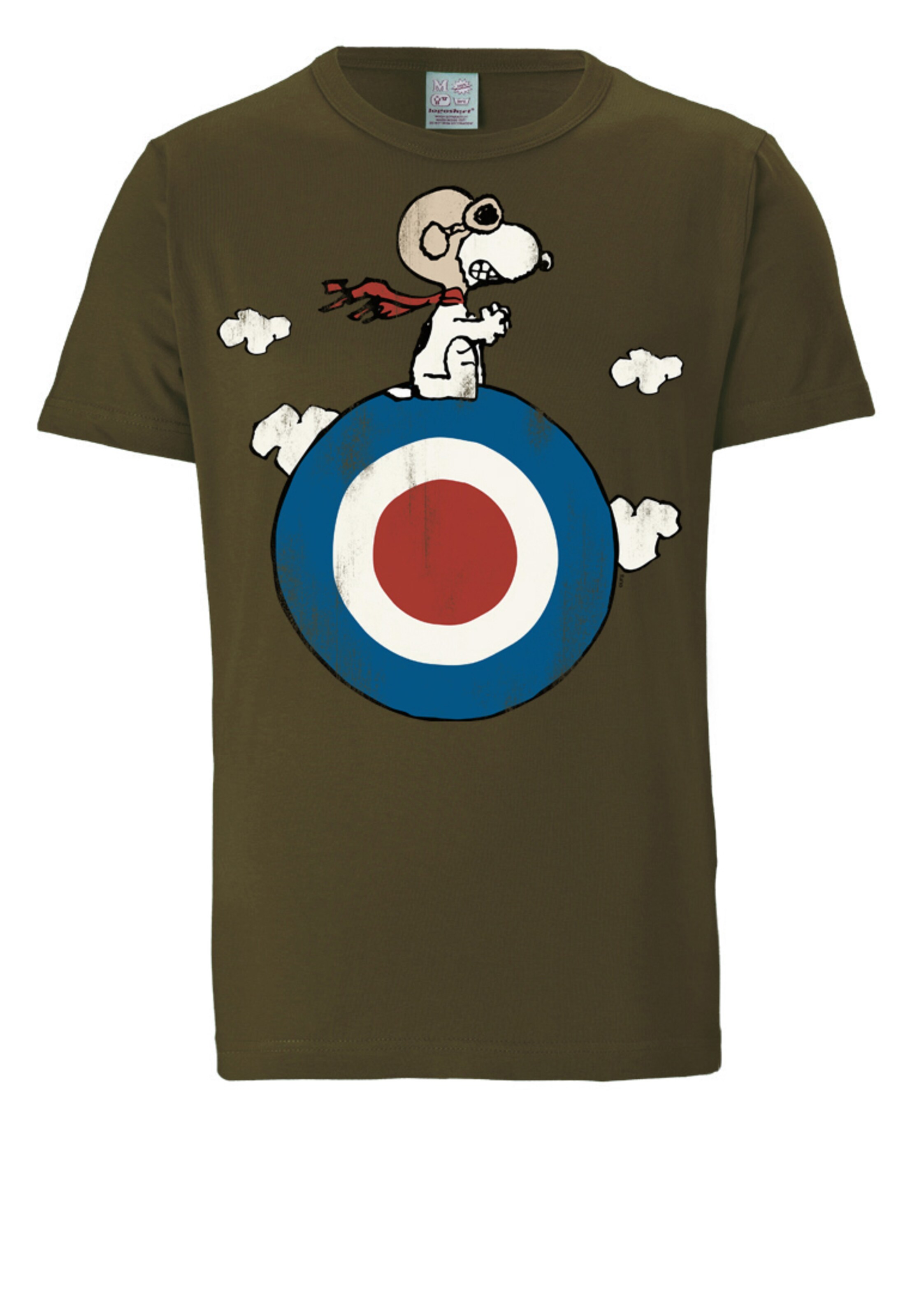 LOGOSHIRT T-Shirt 'Peanuts - Snoopy' in Grün: Vorderseite