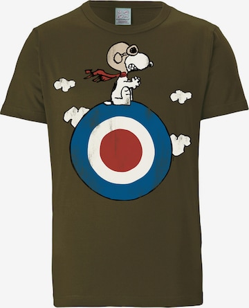 LOGOSHIRT T-Shirt 'Peanuts - Snoopy' in Grün: predná strana