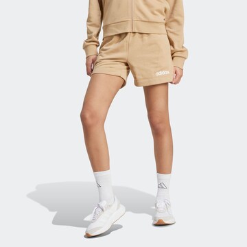 ADIDAS SPORTSWEAR Loose fit Workout Pants 'Essentials' in Beige