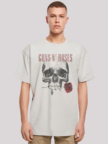 T-Shirt 'Guns 'n' Roses Flower Skull Rock Musik Band' F4NT4STIC en gris : devant