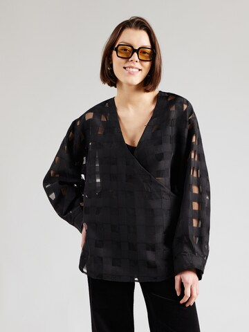 OBJECT Blus 'OBJELMA' i svart: framsida