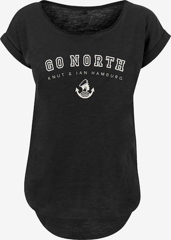 F4NT4STIC Shirt 'Go North Knut & Jan Hamburg' in Schwarz: Vorderseite
