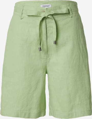 ESPRIT Loosefit Lærredsbukser i grøn: forside