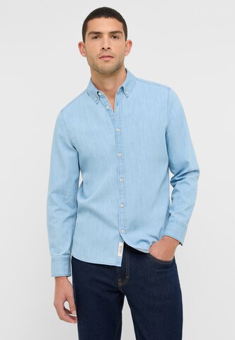 MUSTANG Comfort fit Button Up Shirt ' Style Cullman ' in Blue: front