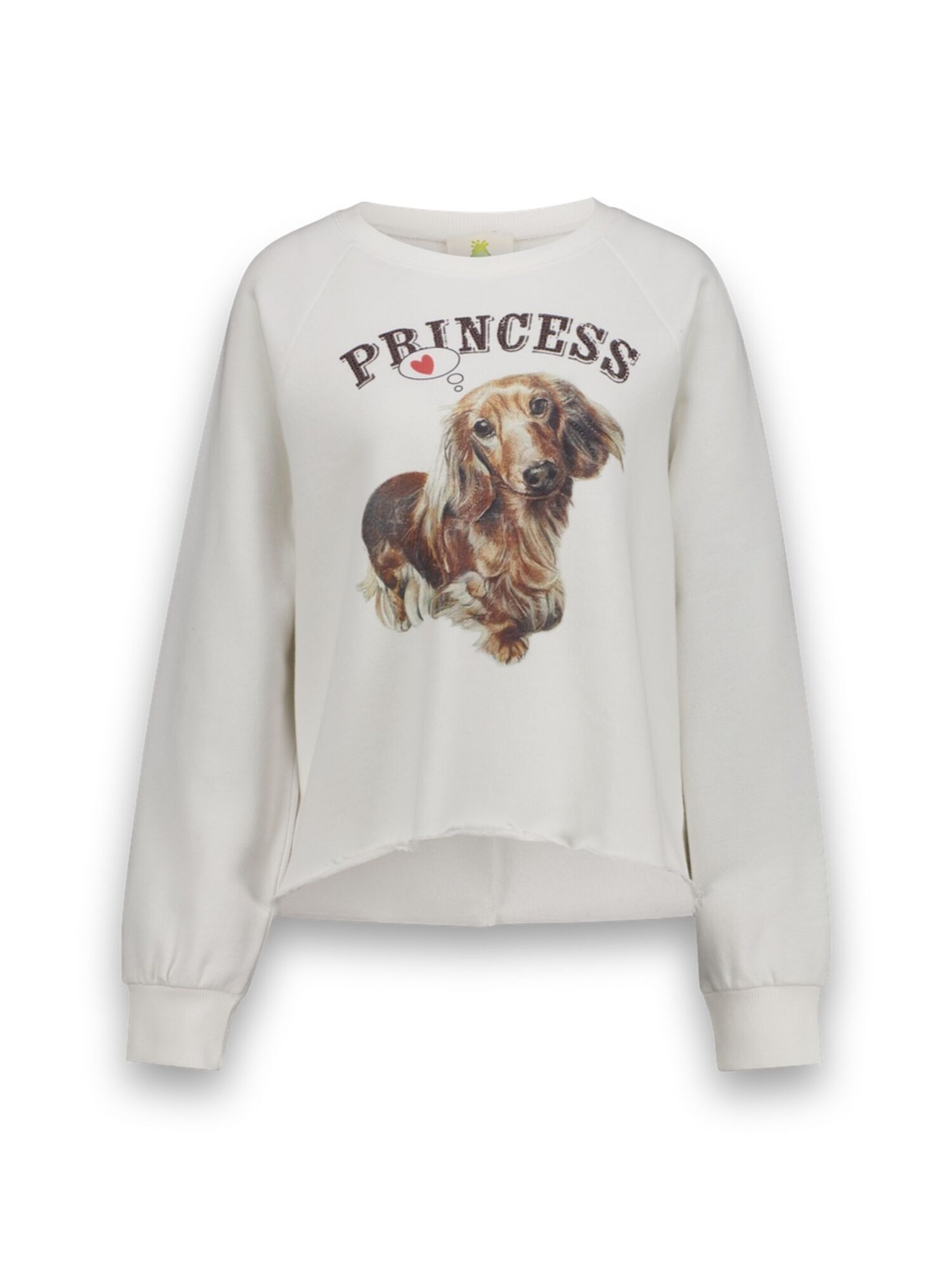 PRINCESS GOES HOLLYWOOD Sweatshirt 'Dackel' in Wit: voorkant