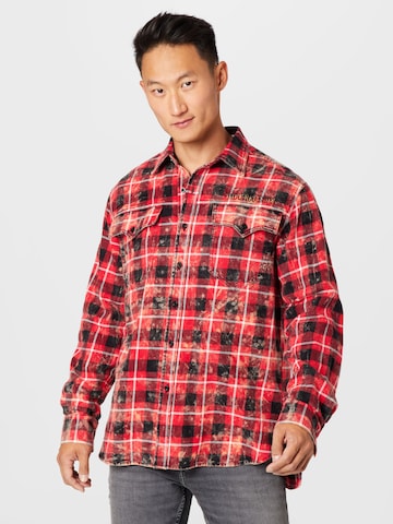 True Religion Regular fit Button Up Shirt in Red: front