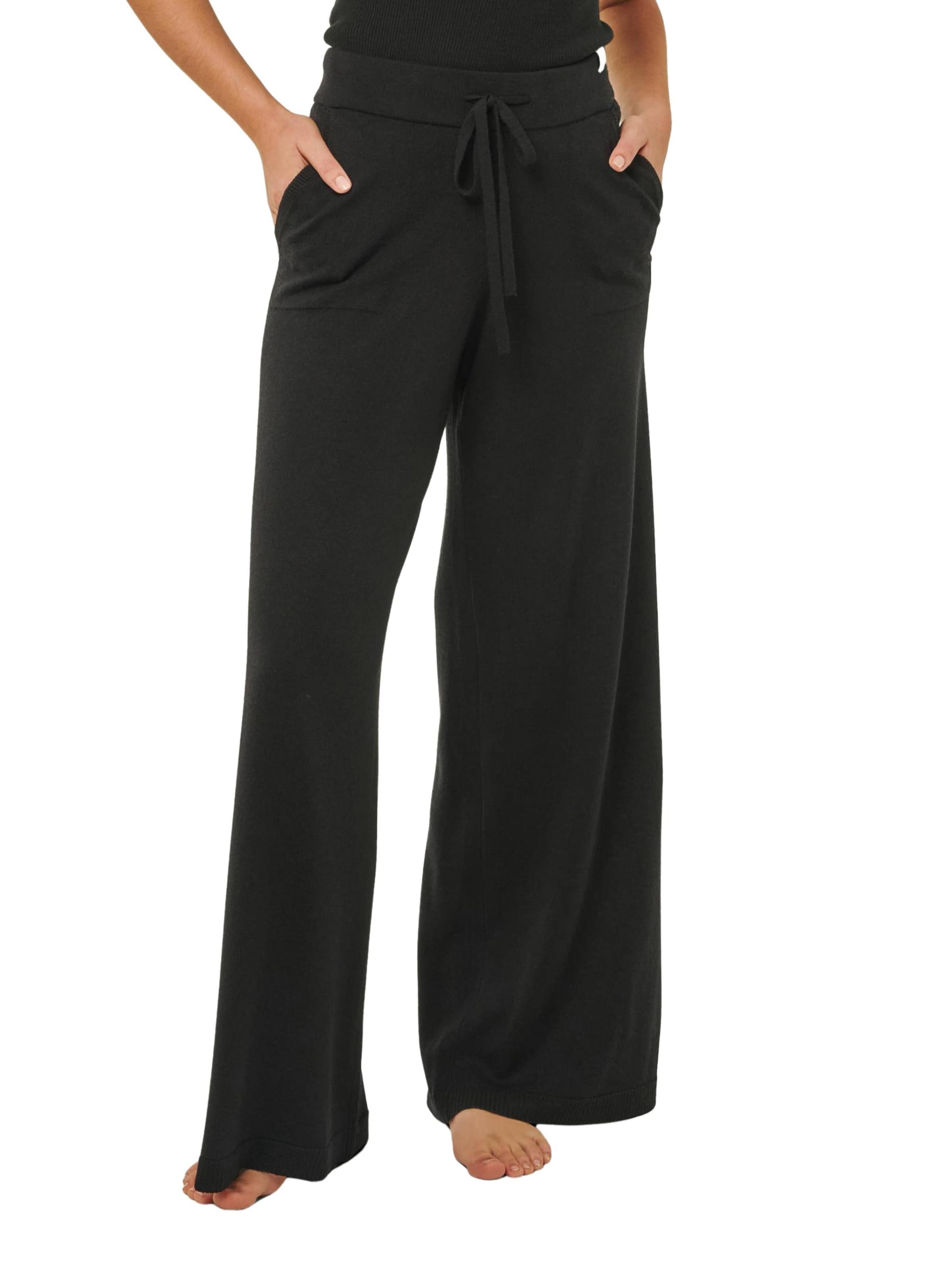 Wide leg Pantaloni 'PANTS FRIDA - Weite Strickhose mit Taschen' di YOU LOOK PERFECT in nero