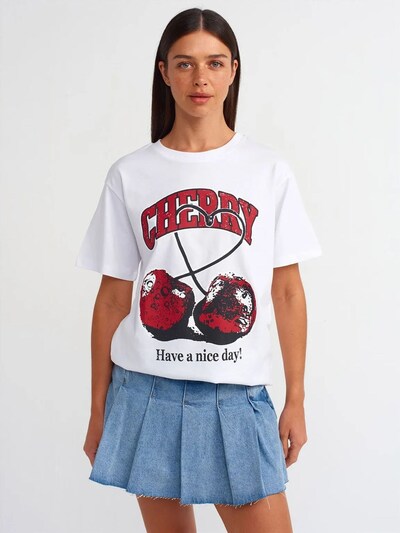 Dilvin T-shirt 'T-Shirts' en S en blanc, Vue avec produit