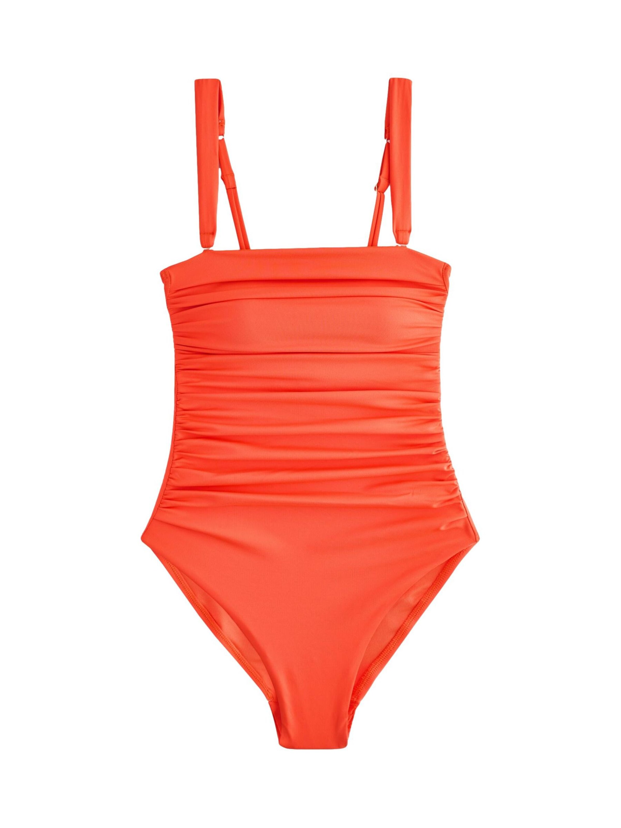 Next Bez ramienok Jednodielne plavky - Oranžová: predná strana