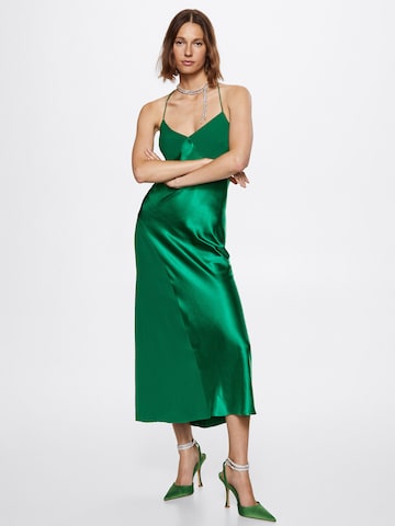 MANGO Společenské šaty 'Lost' – zelená: přední strana