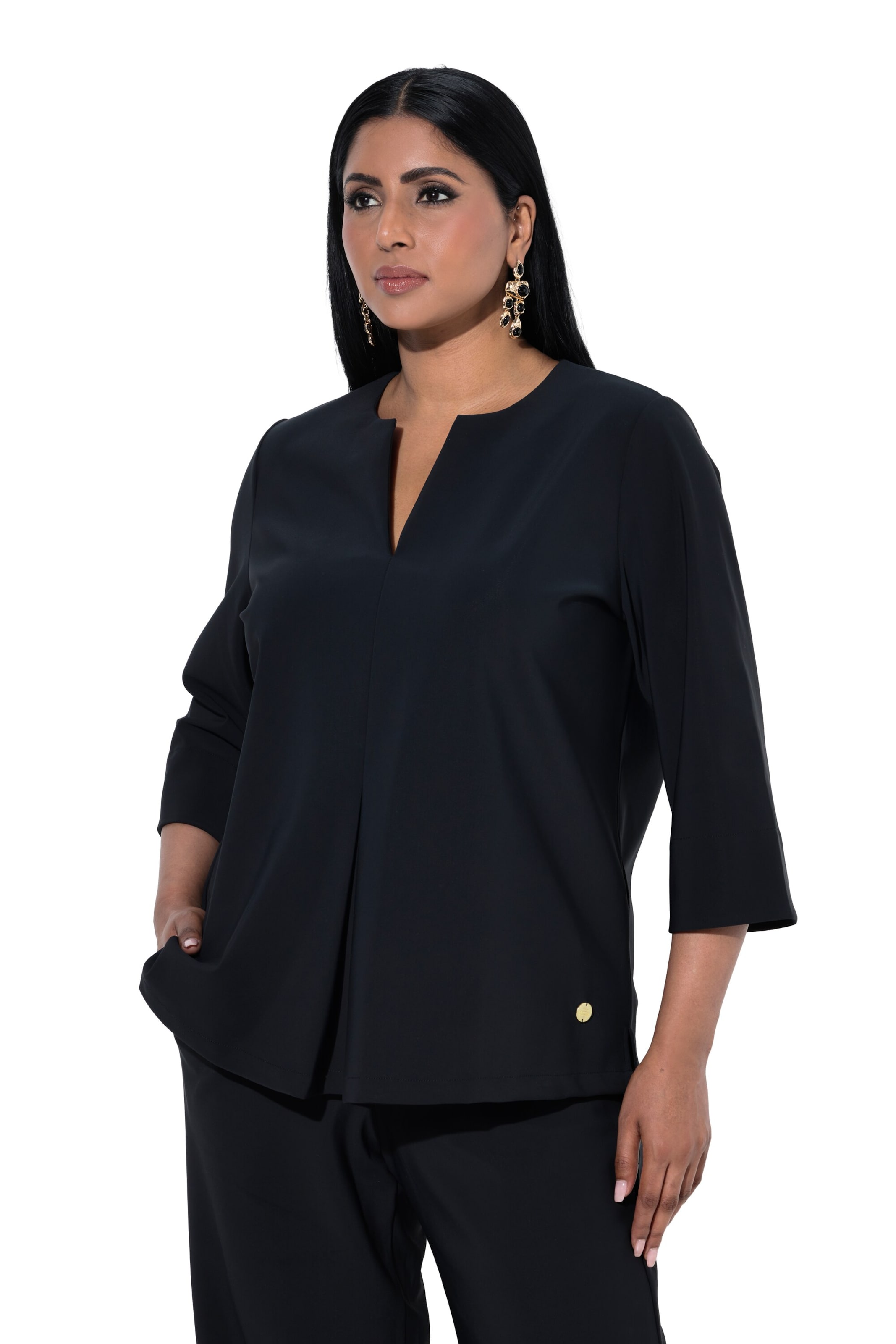 Ulla Popken Sweatshirt in Schwarz: Vorderseite