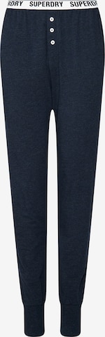 Superdry Tapered Pajama Pants in Blue: front