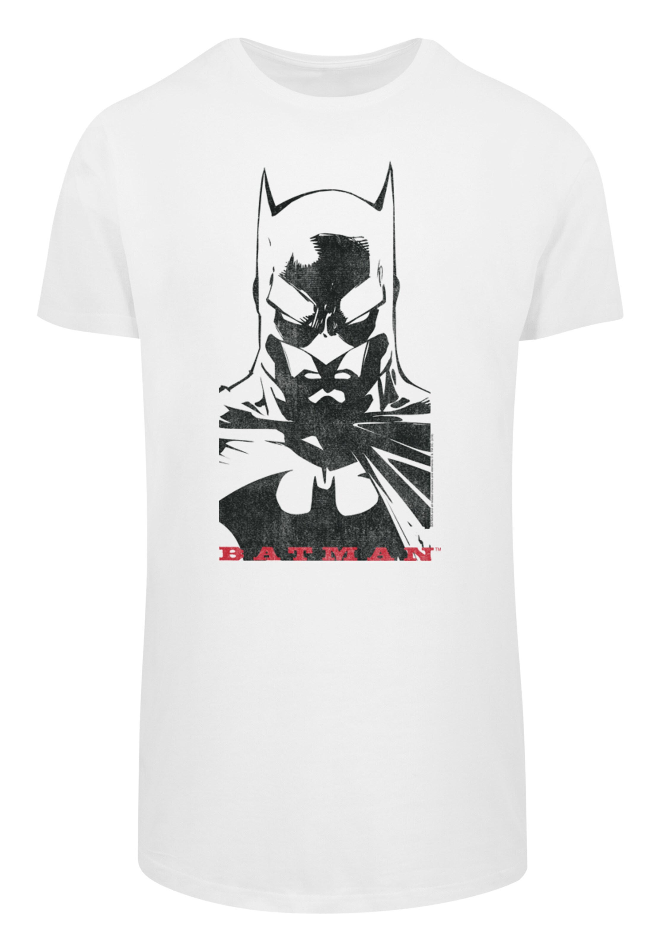 F4NT4STIC Shirt 'DC Comics Batman Solid Stare' in Wit: voorkant