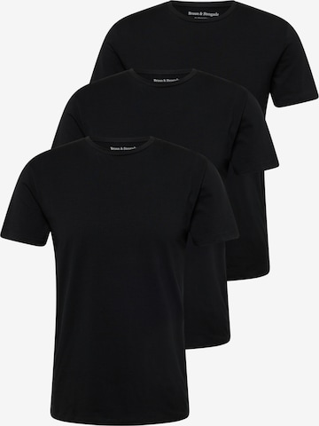 Bruun & Stengade قميص 'Antiqua' بلون أسود: الأمام
