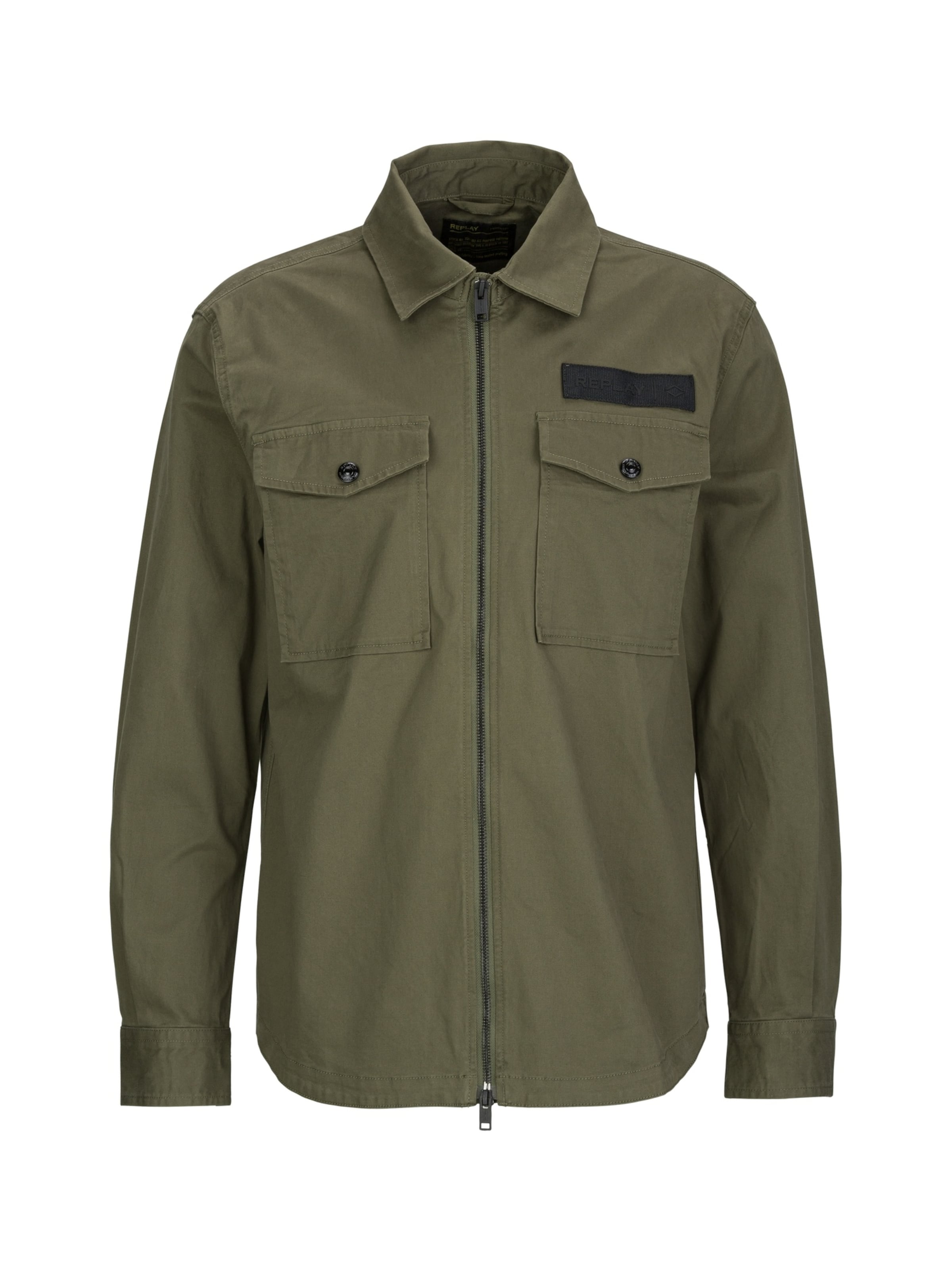 REPLAY Overhemd in de kleur Donkergroen, Productweergave