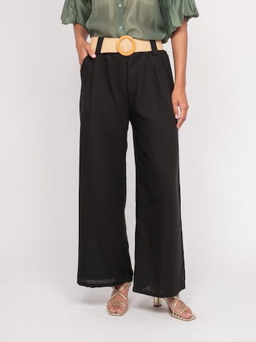 Regular Pantalon folklorique 'Pantalon de ville et ceinture ELOUVE' Dona Lisa en noir