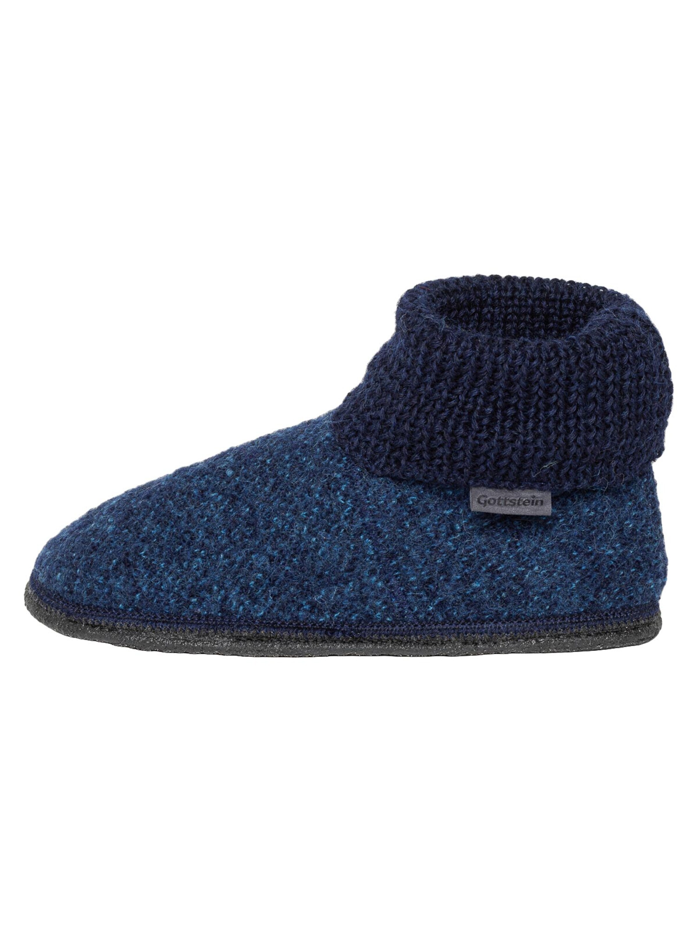 Gottstein Slippers 'Wool Venture High' in Blue: front