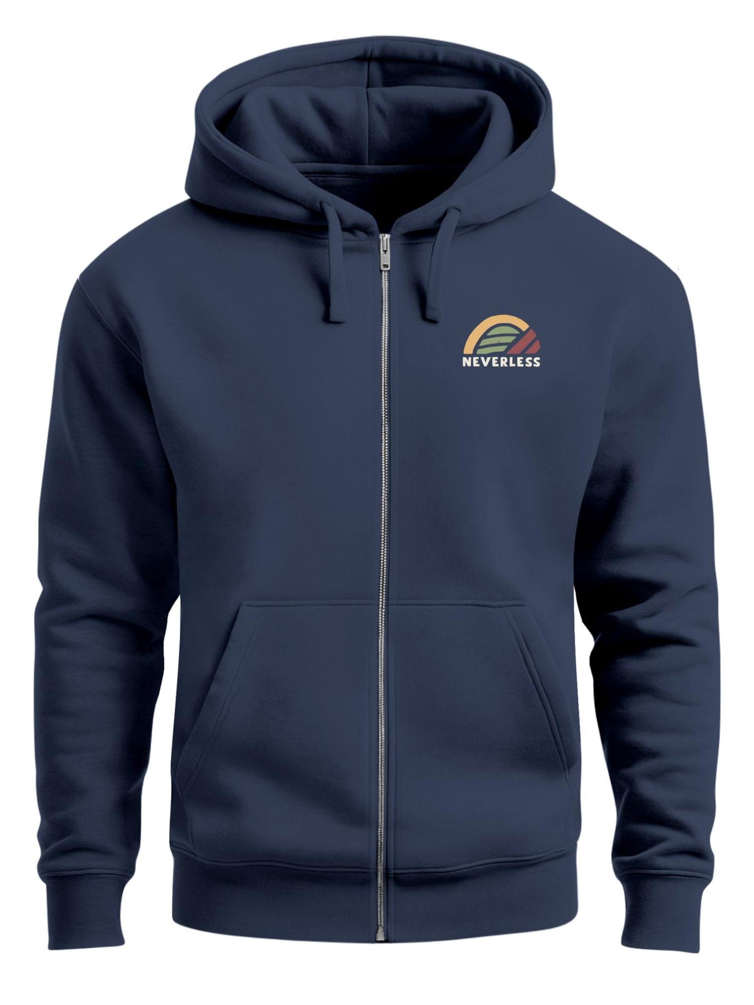 Neverless Zip-Up Hoodie 'Write your Stories' in Blue: front