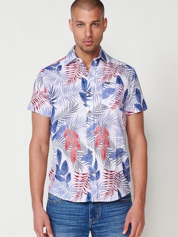 KOROSHI Slim Fit Hemd in Blau: Vorderseite
