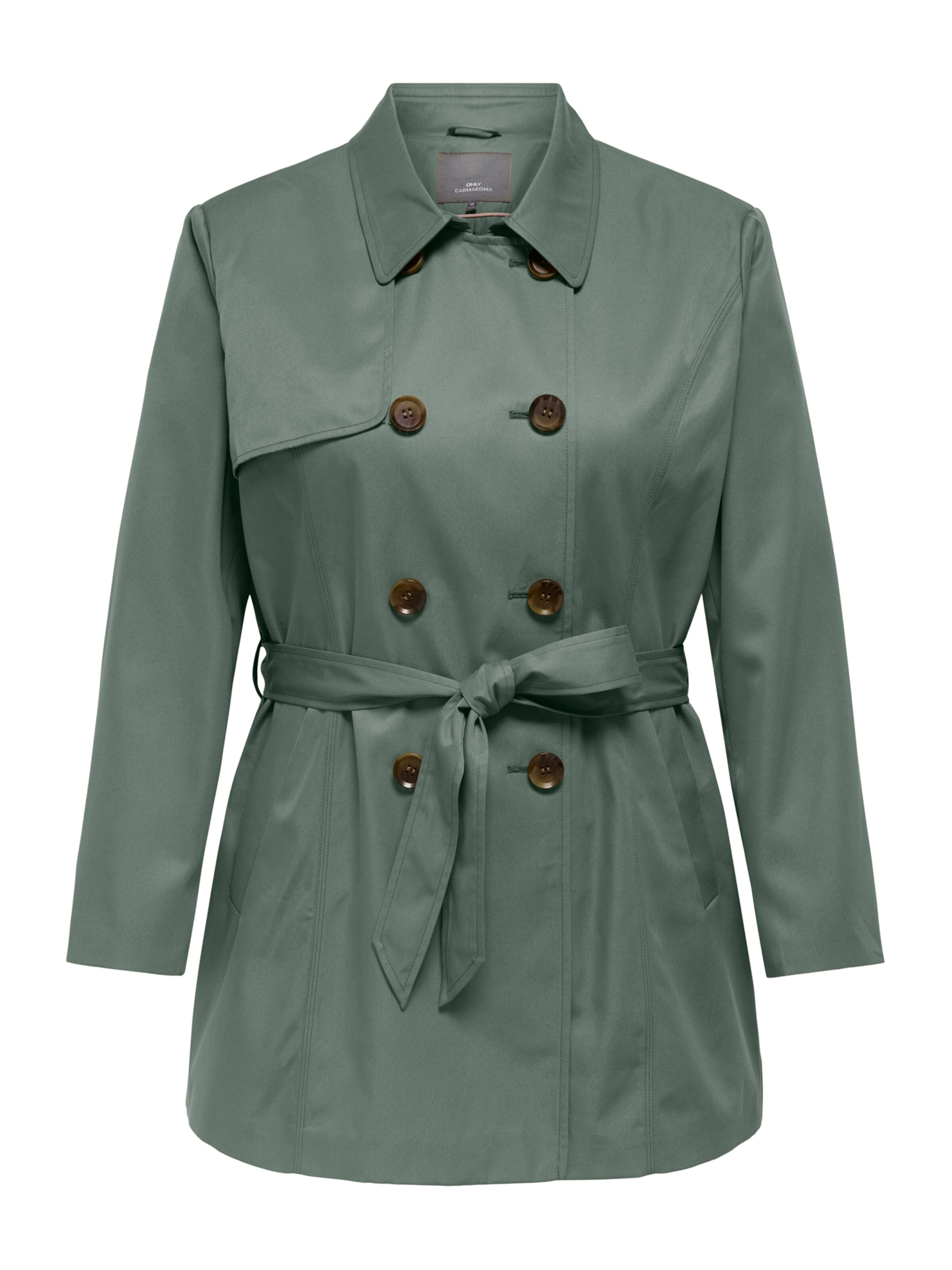 ONLY Carmakoma Övergångskappa 'CARVALERIE' i grön: framsida