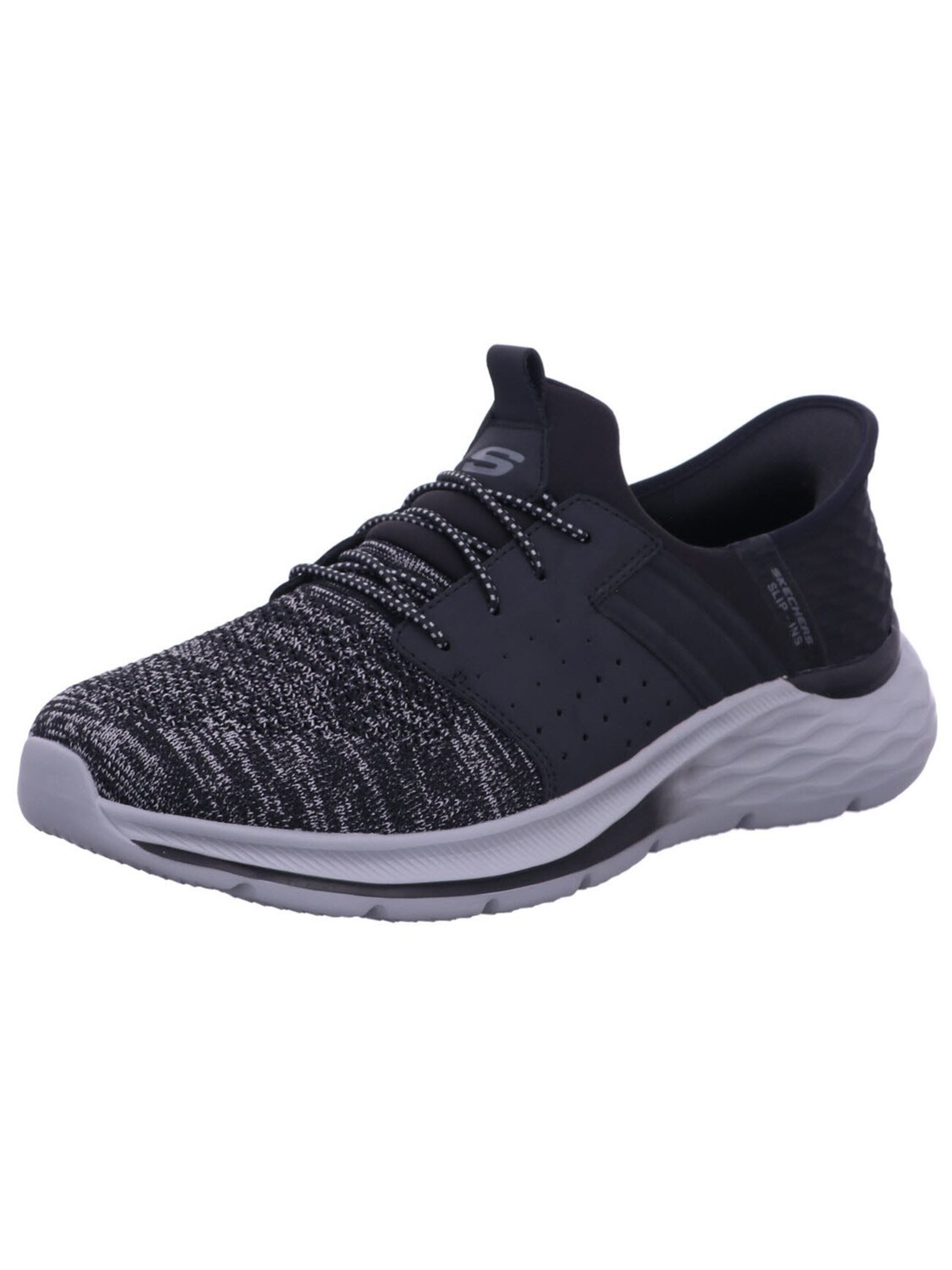 SKECHERS Sneakers 'Slipper Herren 210803 BLK Kunststoff (Synthetik) in schwarz' in Black: front