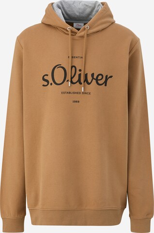 s.Oliver Men Tall Sizes Sweatshirt in Braun: predná strana