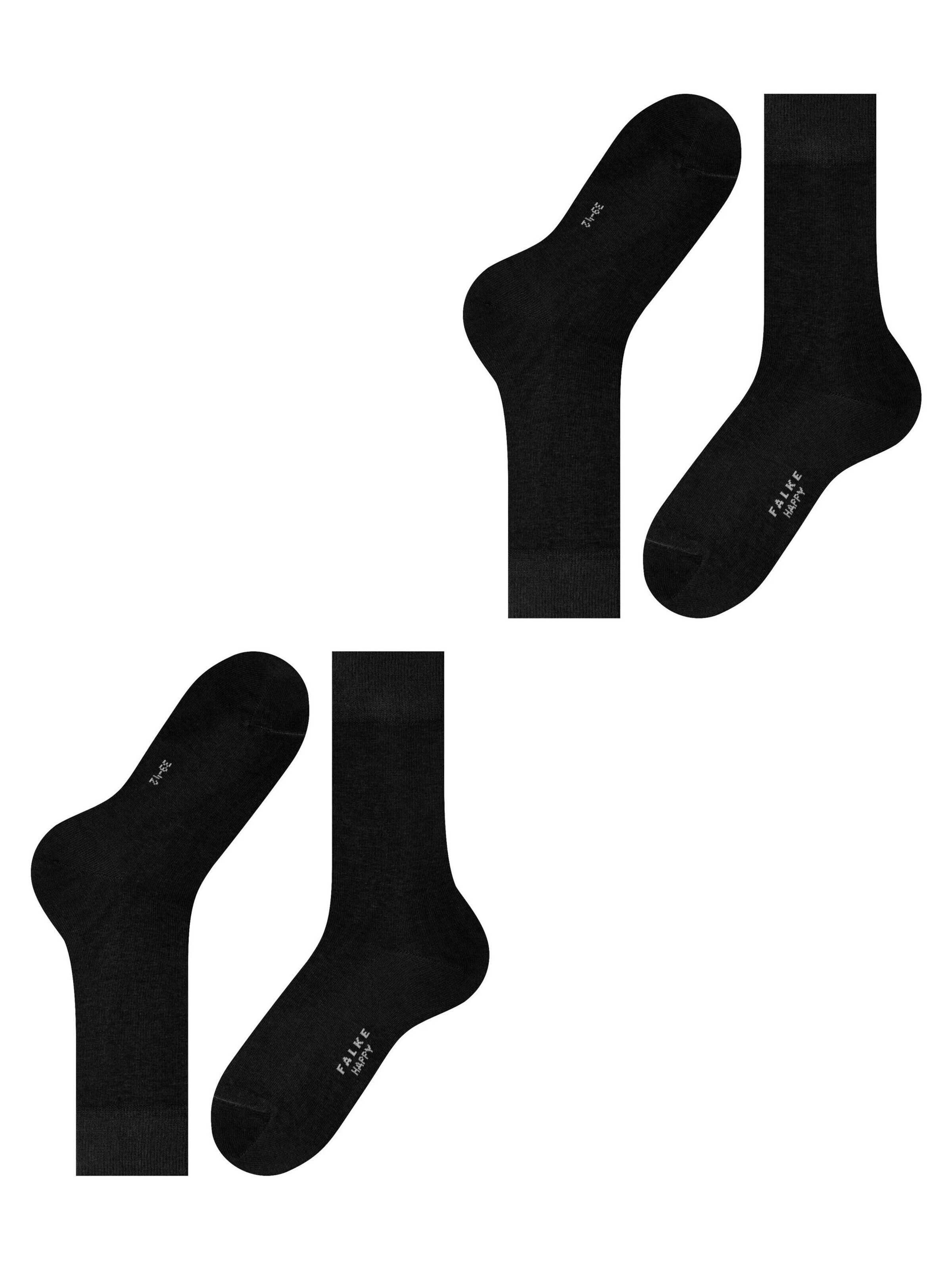 FALKE Socks 'Happy 2-Pack' in Black