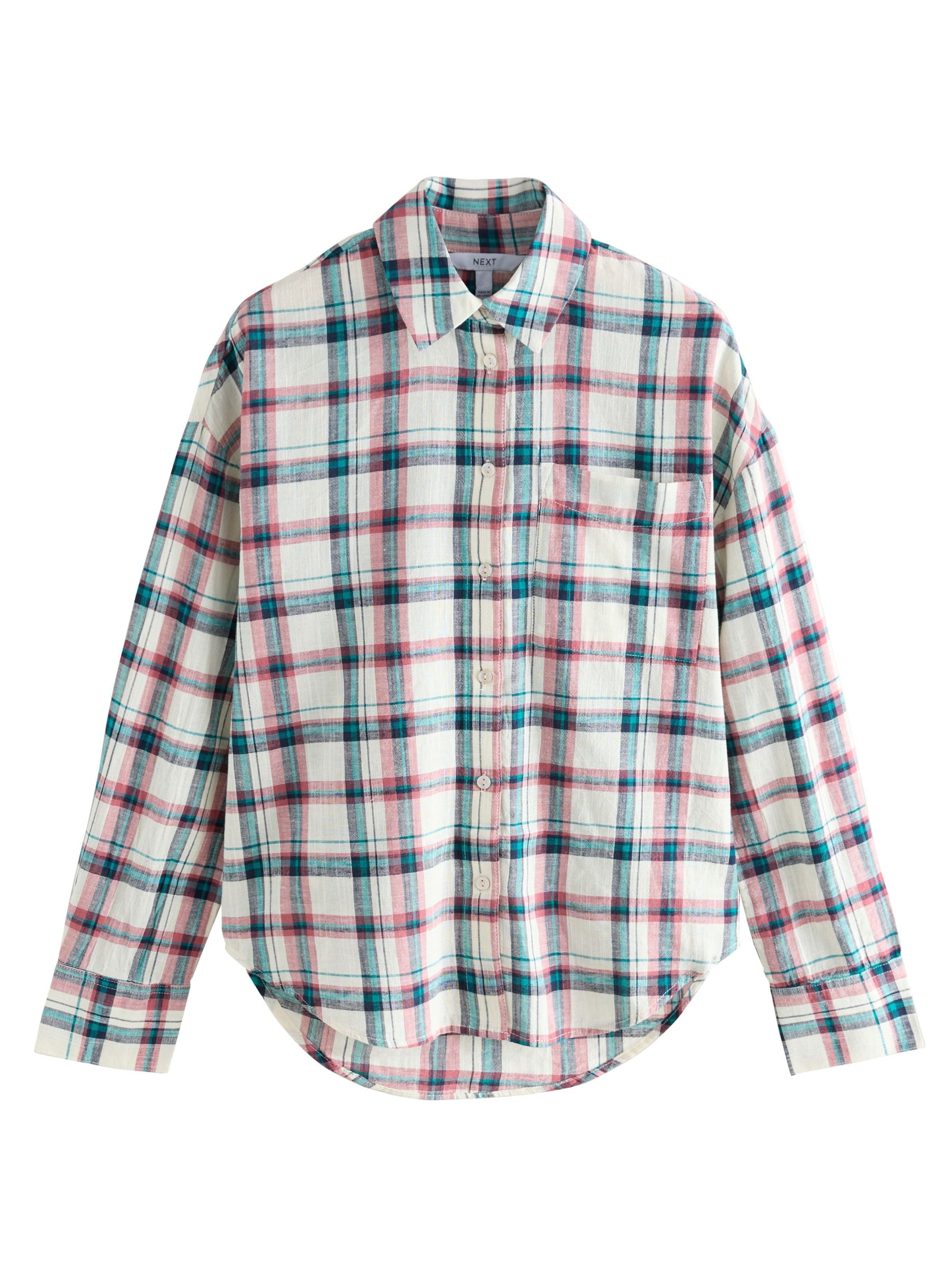 Next Blouse in Cyan blue / Anthracite / Red / White, Item view