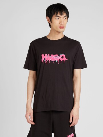 T-Shirt 'Dacation' HUGO en noir : devant