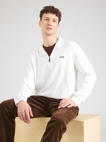 BOSS Pullover 'Momentum' in Weiß