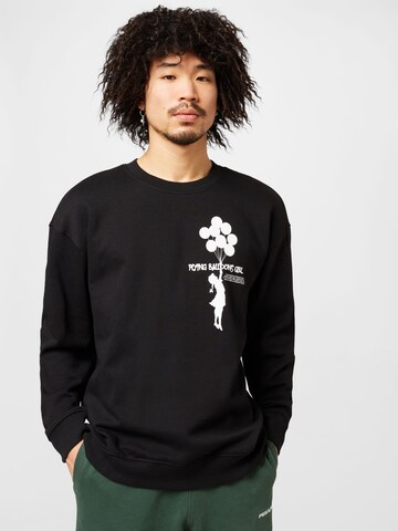 Only & Sons Sweatshirt 'Banksy' in Black: front