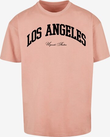 MT Upscale Shirt 'L.A. College' in Oranje: voorkant