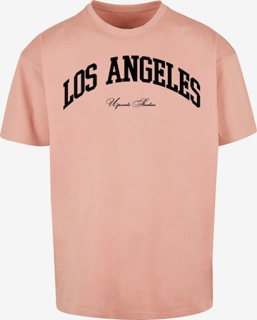 MT Upscale Shirt 'L.A. College' in Oranje: voorkant