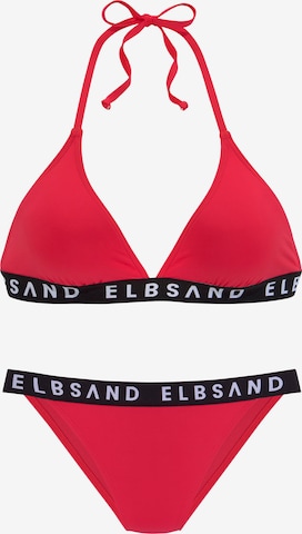 Elbsand Kolmio Bikini värissä punainen: etupuoli