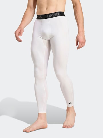 ADIDAS PERFORMANCE Skinny Sporthose in Weiß: Vorderseite