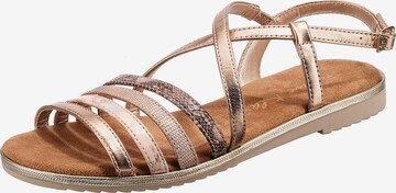 JANE KLAIN Strap Sandals in Pink: front