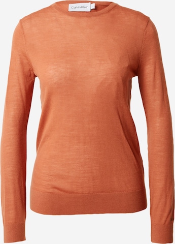 Pull-over Calvin Klein en orange : devant