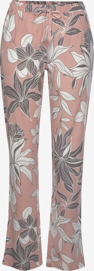 Pantaloni de pijama LASCANA pe gri taupe / roz pal / alb, Vizualizare produs