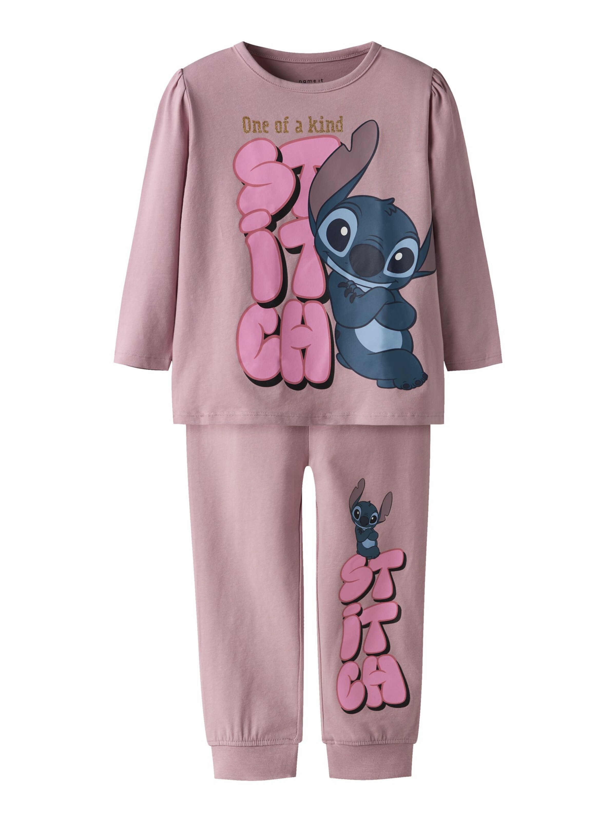 NAME IT - Pijama 'NBFStitch' en rosa: frente