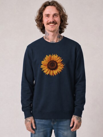 Watapparel Sweatshirt ' Sonnenblume ' in Blauw: voorkant