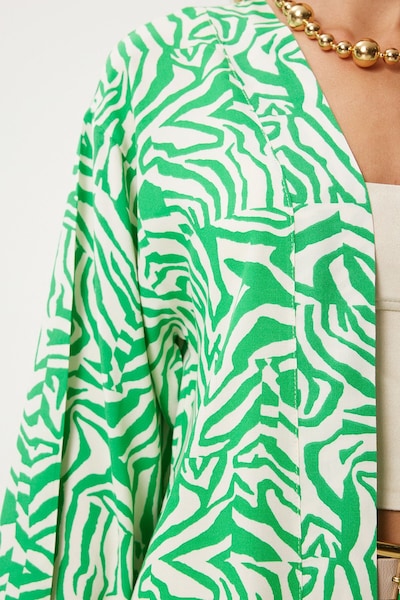 Happiness İstanbul Kimono en écru / vert, Vue avec produit