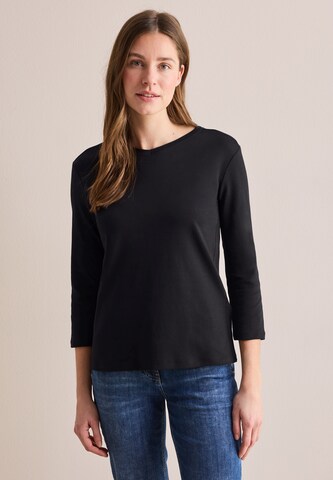 CECIL Basic V-Neck Shirt in Schwarz: Vorderseite