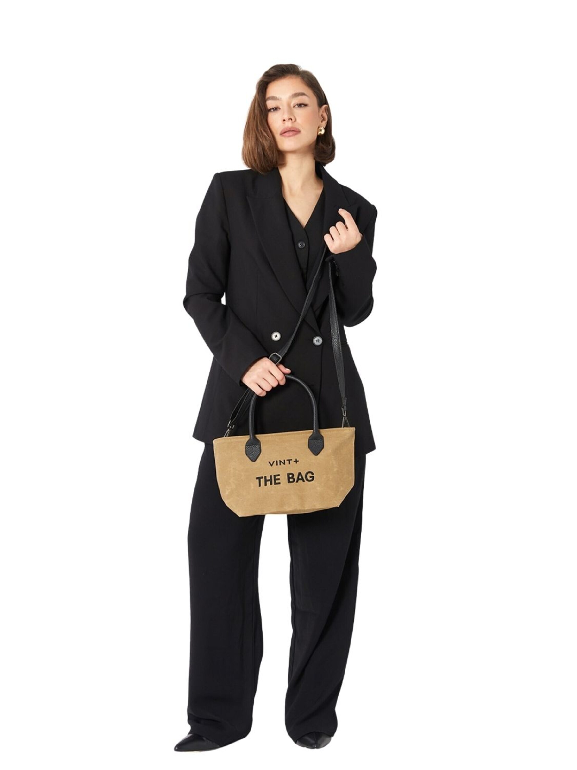 VINT+ Handbag 'Fine Bag Small' in Beige
