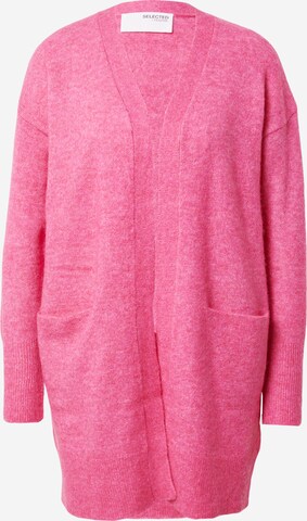 Cardigan 'LULU' SELECTED FEMME en rose : devant