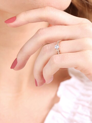 Lucardi Ring 'Florence' in Gold: front